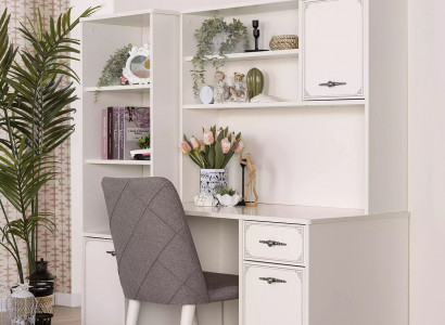 Gruppe Computertisch Schreibtisch Set Holz Bücherregal Weiß 3tlg Regal